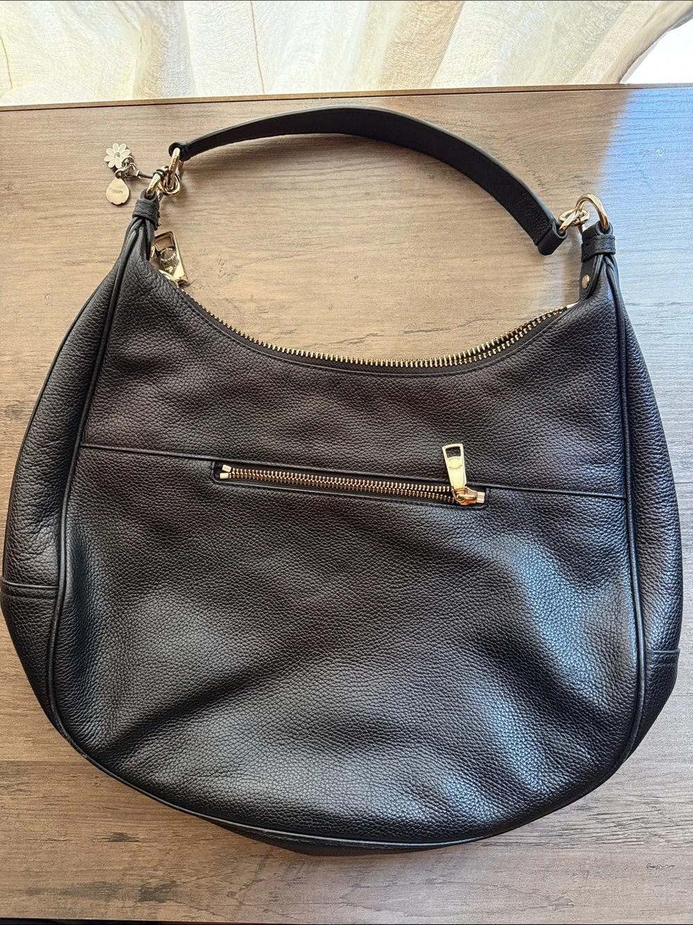 Coach Black Pebbled Leather Hobo with Gold Hardware